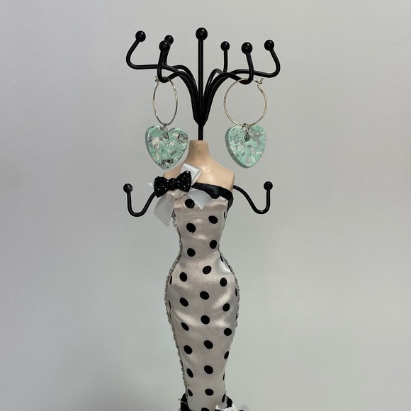 Unique Handmade Polymer Clay Pastel Heart Earrings - Picture 15 of 16